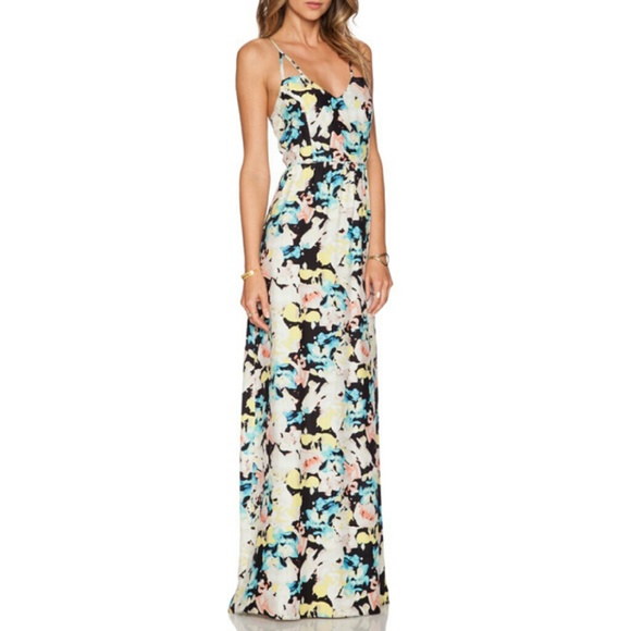 Parker Maxi Silk Dress Floral Print - Picture 2 of 3